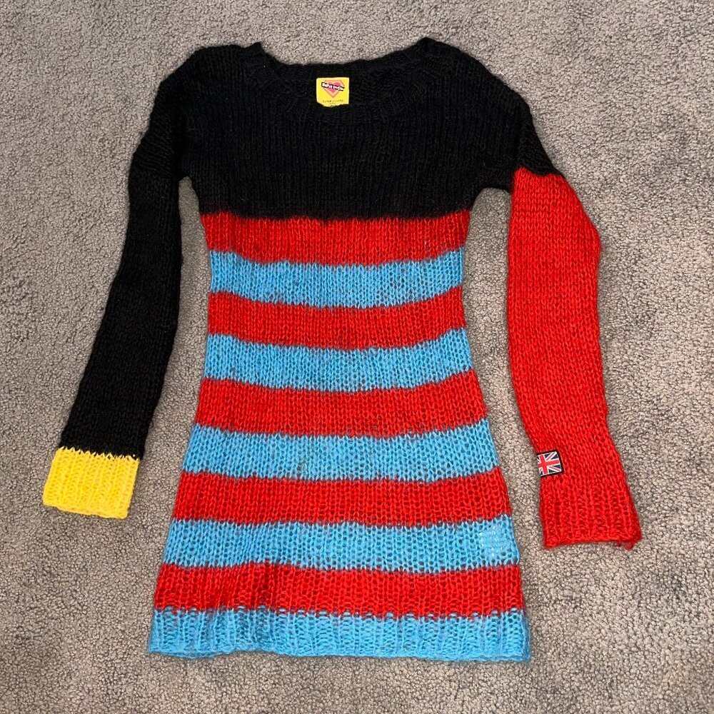 VINTAGE SUPER LOVERS TOKYO JAPANESE FASHION MULTI-COLOR STRIPE MOHAIR SWEATER